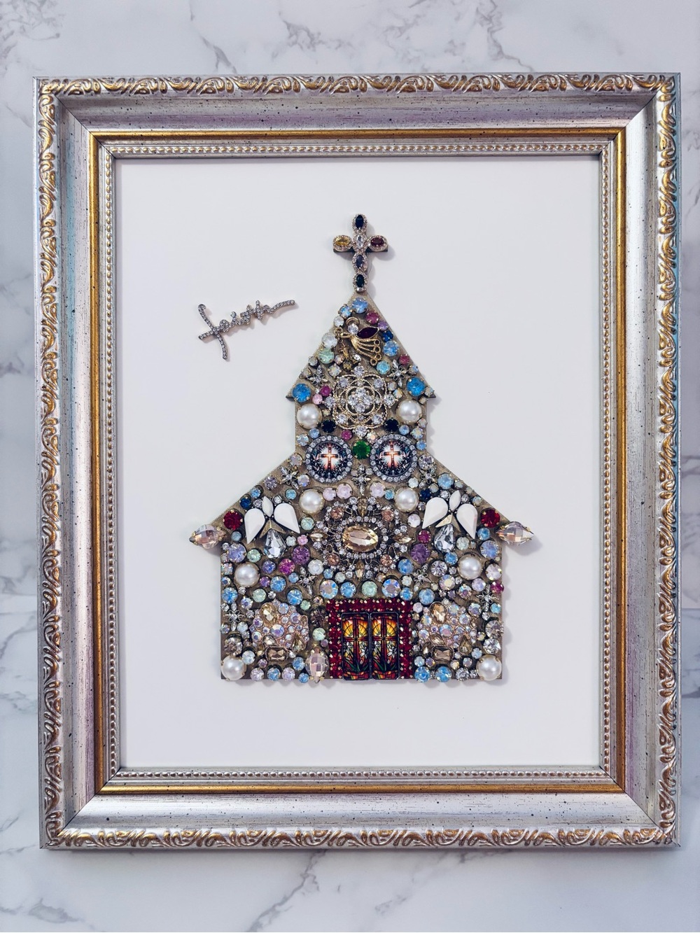 Handcrafted Jeweled Church -20% sale running - https://me2youjewelryart.etsy.com